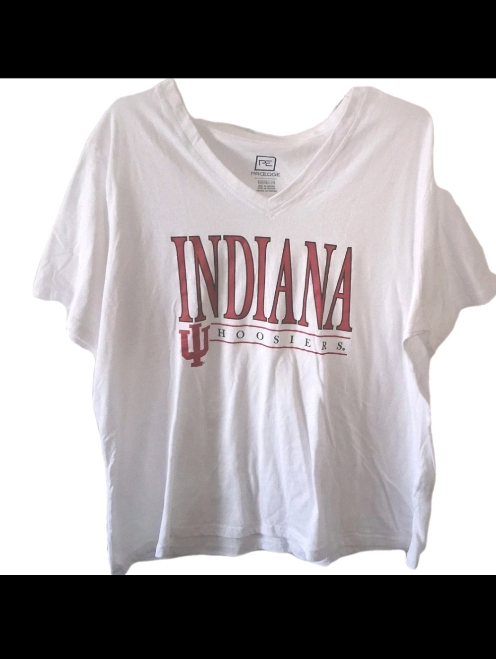 Pro Edge - Indiana Hoosiers Women's Vneck Tshirt Top. Size 2XL (18W-20W)